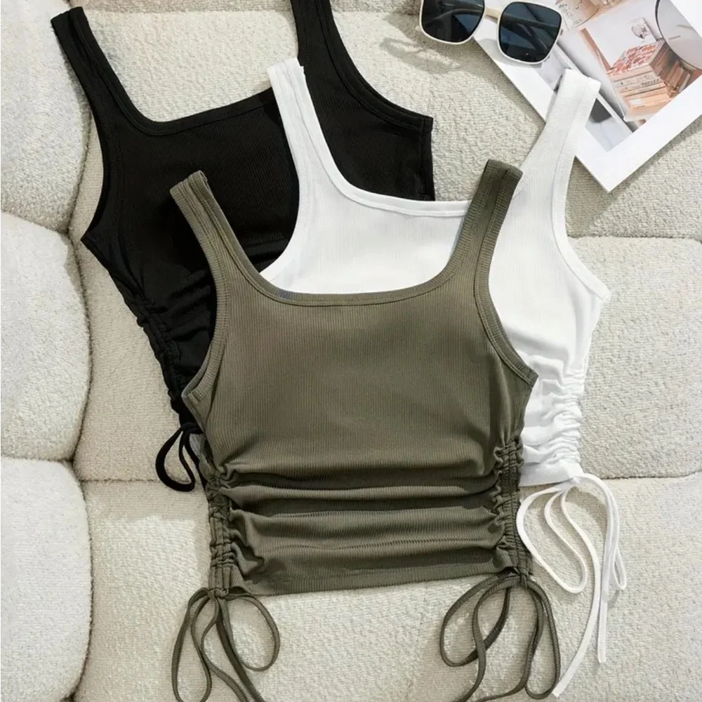 Vibrant Neon Green Ribbed Tank Top - Picture 2 of 4